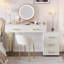 Meuble-lavabo en velours avec fauteuil et rangement réglable gauche / droite-116025276