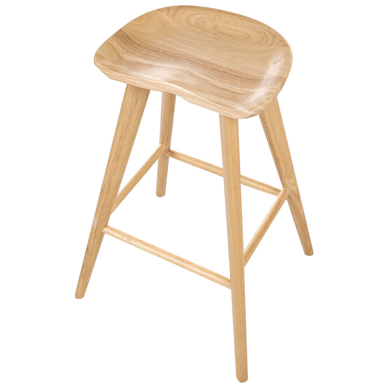 Set of 2 Bar Stools Light Brown