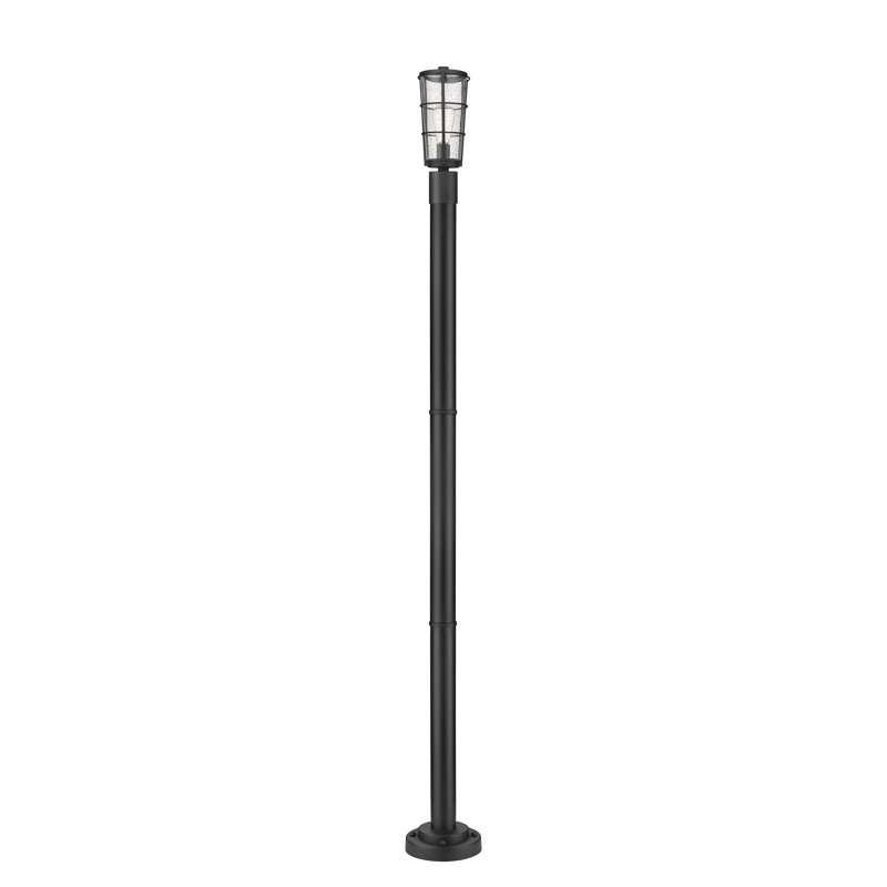 Lampadaire noir câblé à 1 lumière Charli (double), H 88,75 po x l 6 po x P 6 po