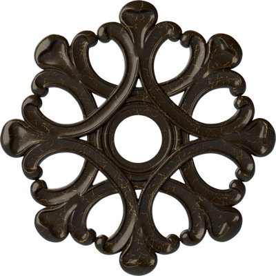 Endurathane Angel Ceiling Medallion, 20 7/8"OD x 3 5/8"ID x 1"P (Fits Canopies up to 4 3/8"), Hand-Painted Stone Hearth Crackle Finish