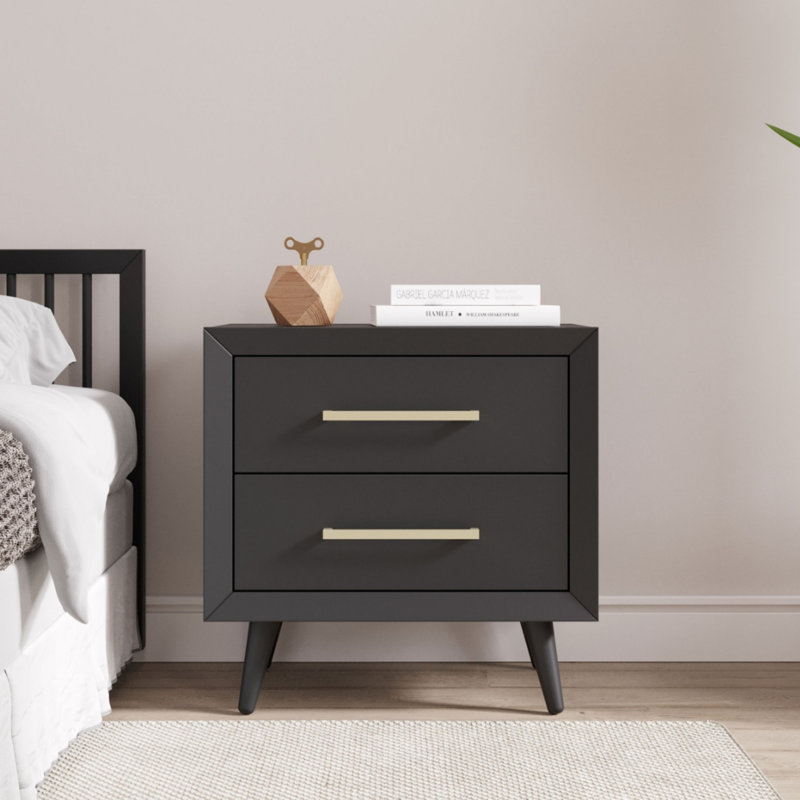 Cranbrook 2 Drawer Nightstand, Black