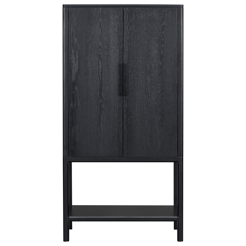 U_STYLE Armoire sophistiquée en placage de chêne avec plusieurs fonctions de rangement