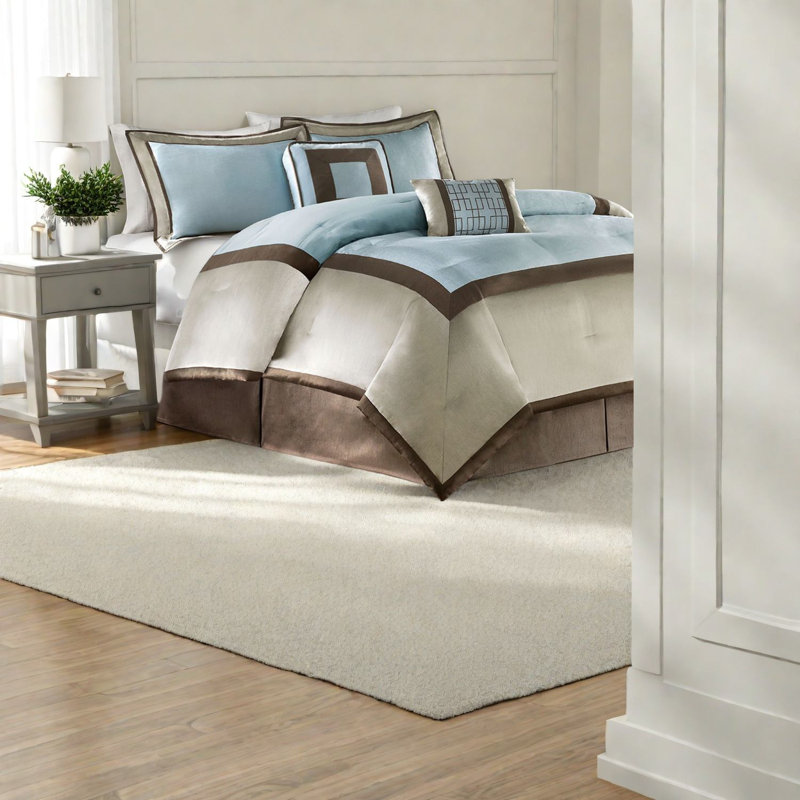 Ensemble de literie pour grand lit de luxe 7 pièces, confort en polyester, style hôtel pour la maison