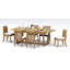 12 Seats 13 Pcs Grade-A Teak Wood Dining Set: 118" Double Extension Mas Rectangle Trestle Leg Table And 12 Giva Armless Chairs #11GV2500-1392464821-1392464826