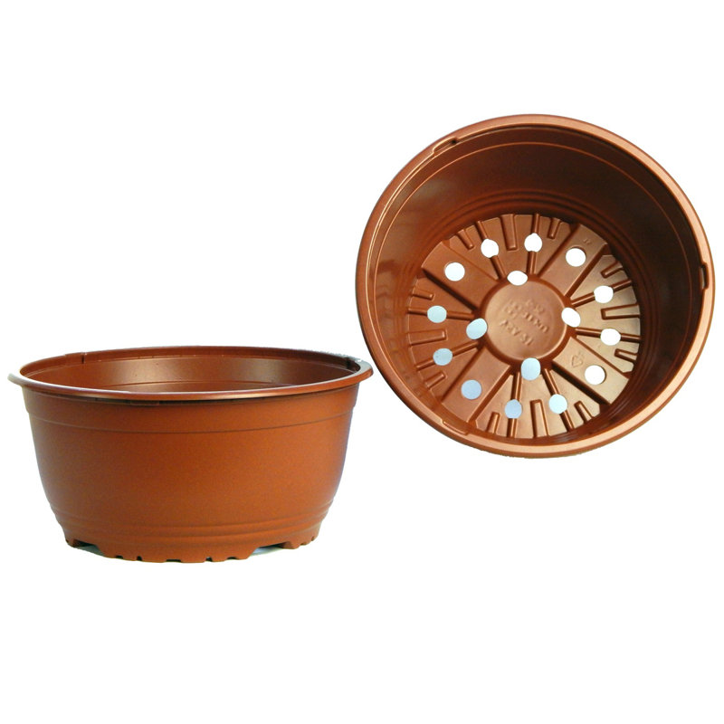 Pot à fleurs rond en plastique 8 po (paquet de 6)