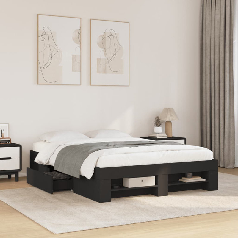 Storage Bed, Small Double (4'), Black