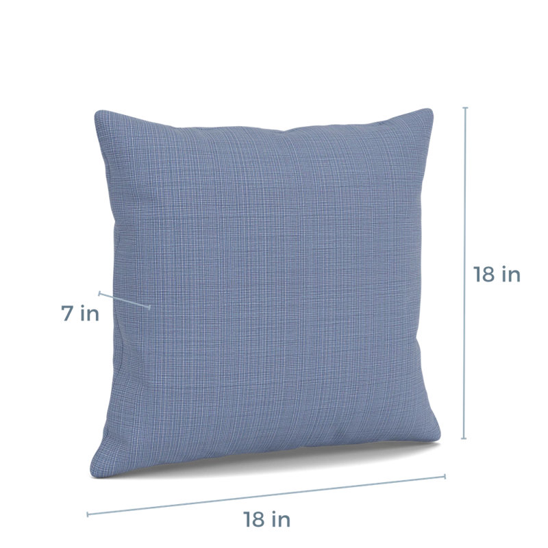 Coussin décoratif Darsey, 18 po carré, Chambray bleu marine clair