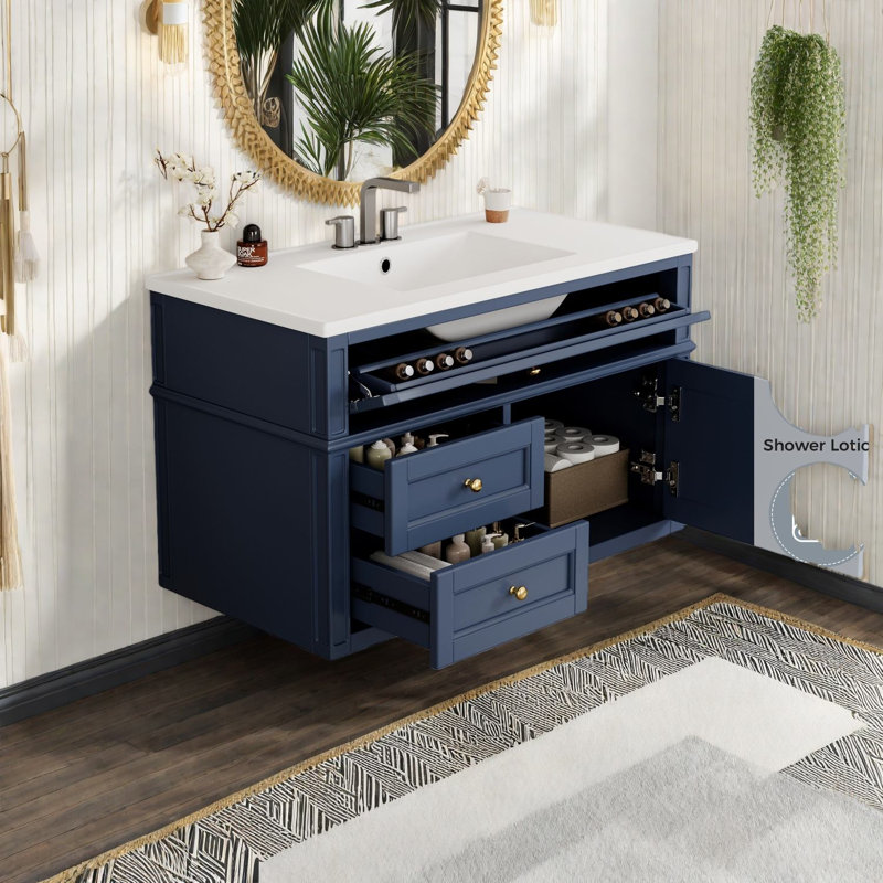 Space Saving Vanities(must Include Both Vanity Cabinet  And Sink) With Storage Mdf Modern Bath