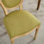 Chaise de salle à manger avec cadre en bois massif de style français et toile de lin antique, ensemble de 2