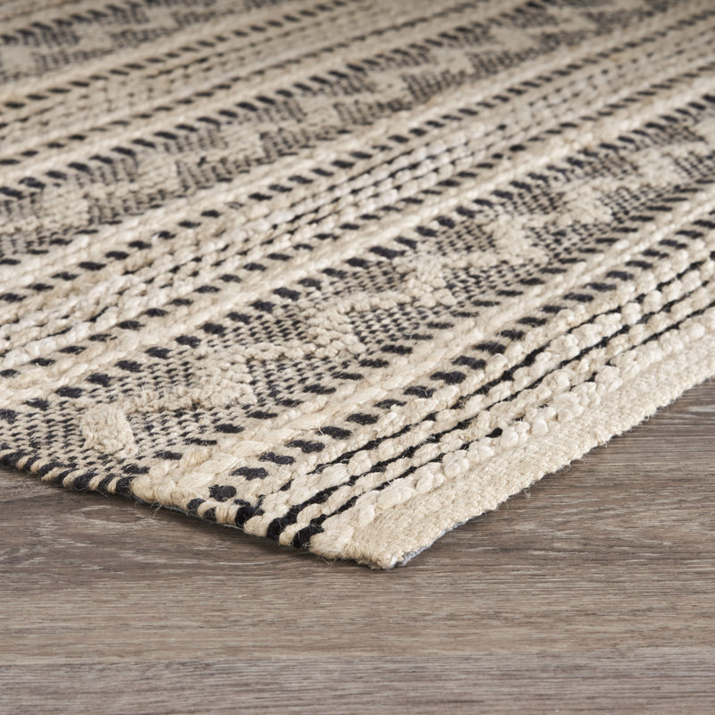 Union Rustic Wentworth Handmade Black/Beige Rug & Reviews | Wayfair