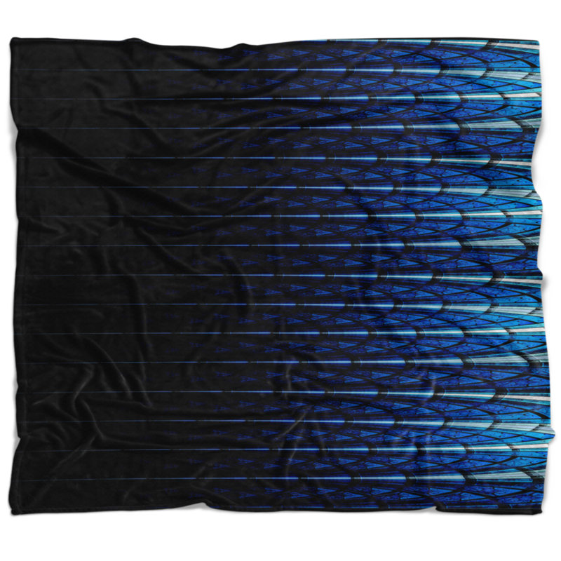 Couverture symétrique , L 59 po x L 71 po, Bleu