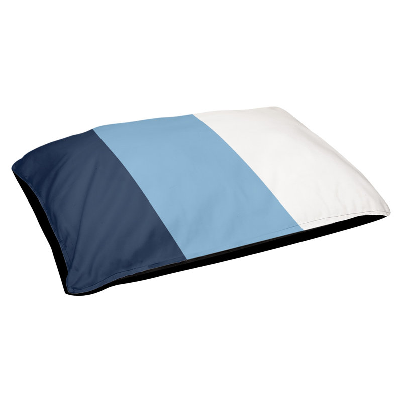 Coussin d'extérieur pour chien Florida Tribe, Grand (l 40 po x P 30 po x H 6,5 po), Bleu marine / bleu bébé / blanc