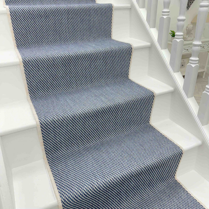 Stair Runner Solid Colour Flatweave Area Rug, Runner 60 x 690 cm