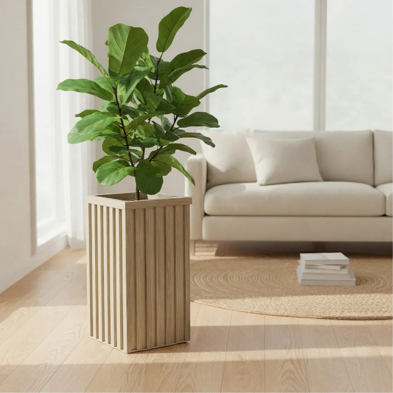 Square Grove Column Planter - Ash Brown