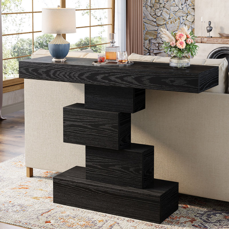 42.5" Wood Console Table, Black