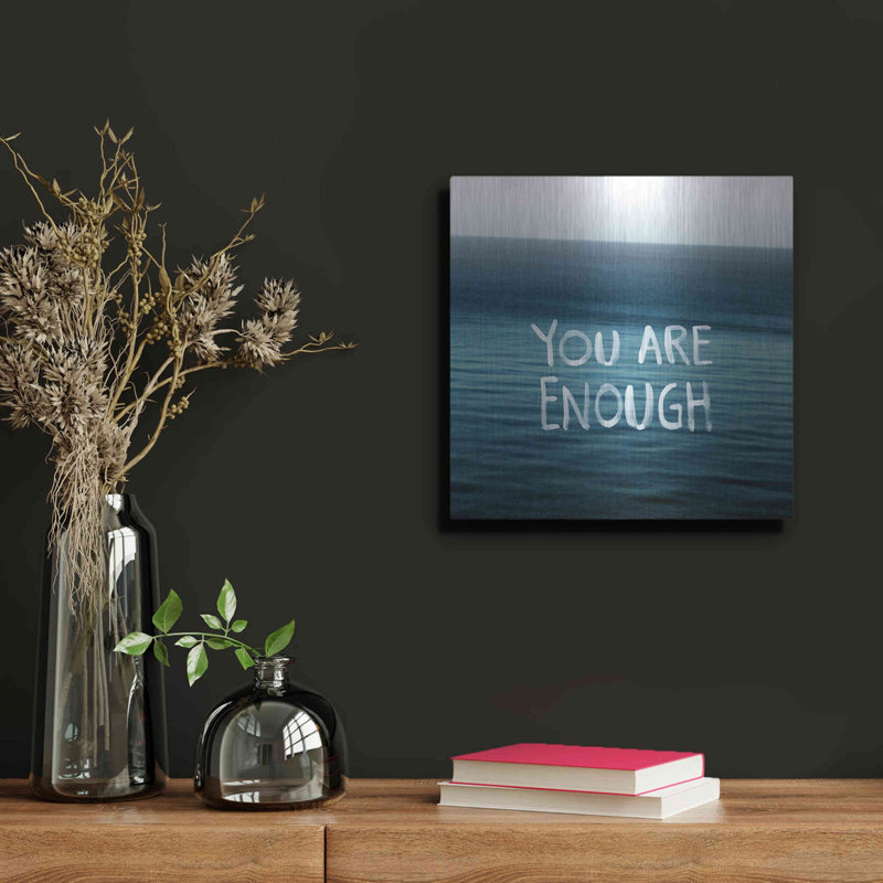 «You Are Enough» par Linda Woods, art mural en métal, H 12 po x l 12 po