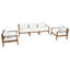 Solid Wood 5 - Person Patio Conversation Set with Cushions