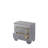 Modern LED Nightstand with Dual Drawers, Beveled Mirror Accents, and Chrome Hardware