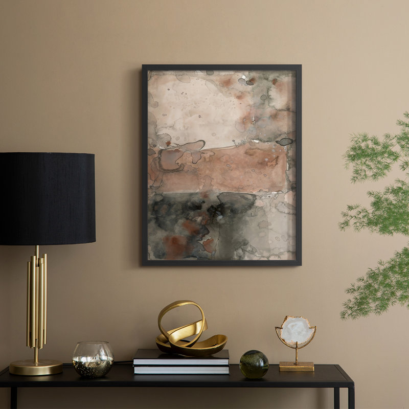 «Mud Play II», reproduction encadrée - bois massif, H 30 po x l 24 po, Noir, noir, noir, noir