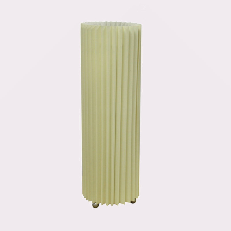 16.5" Tall Metal Table Lamp Folded In Ivory Shade