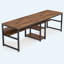Bureau double 78,7 "pour deux avec tablettes, poste de travail industriel brun rustique