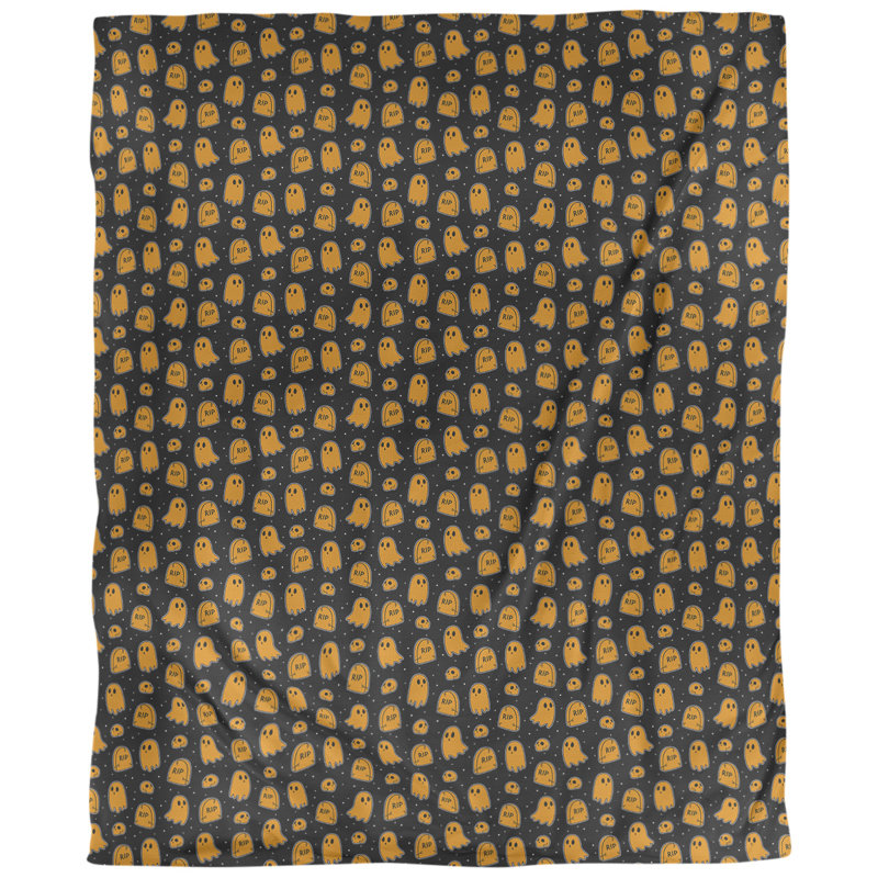 Tissu ghosts, Orange, L 54 po x l 36 po, Coton peigné pima