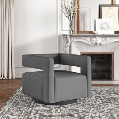 Fauteuil pivotant en velours Booth Performance