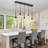 Concow 5-Light Matte Black Kitchen Island Pendant With Hammered Globe Glass-349191700