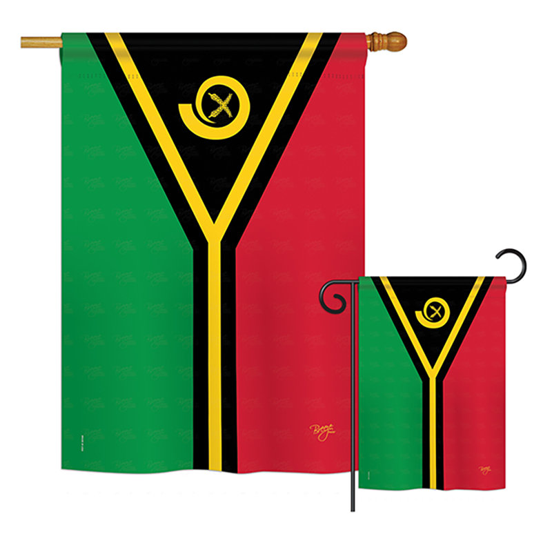 « vanuatu of the world », drapeau de polyester vertical décoratif à 2 côtés