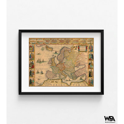 Carte de l'Europe par cartes anciennes, impression de carte de l'Europe, ancienne carte du Continent, Art de l'Europe antique, ancienne carte, Art de la région Europe, impression de carte antique
