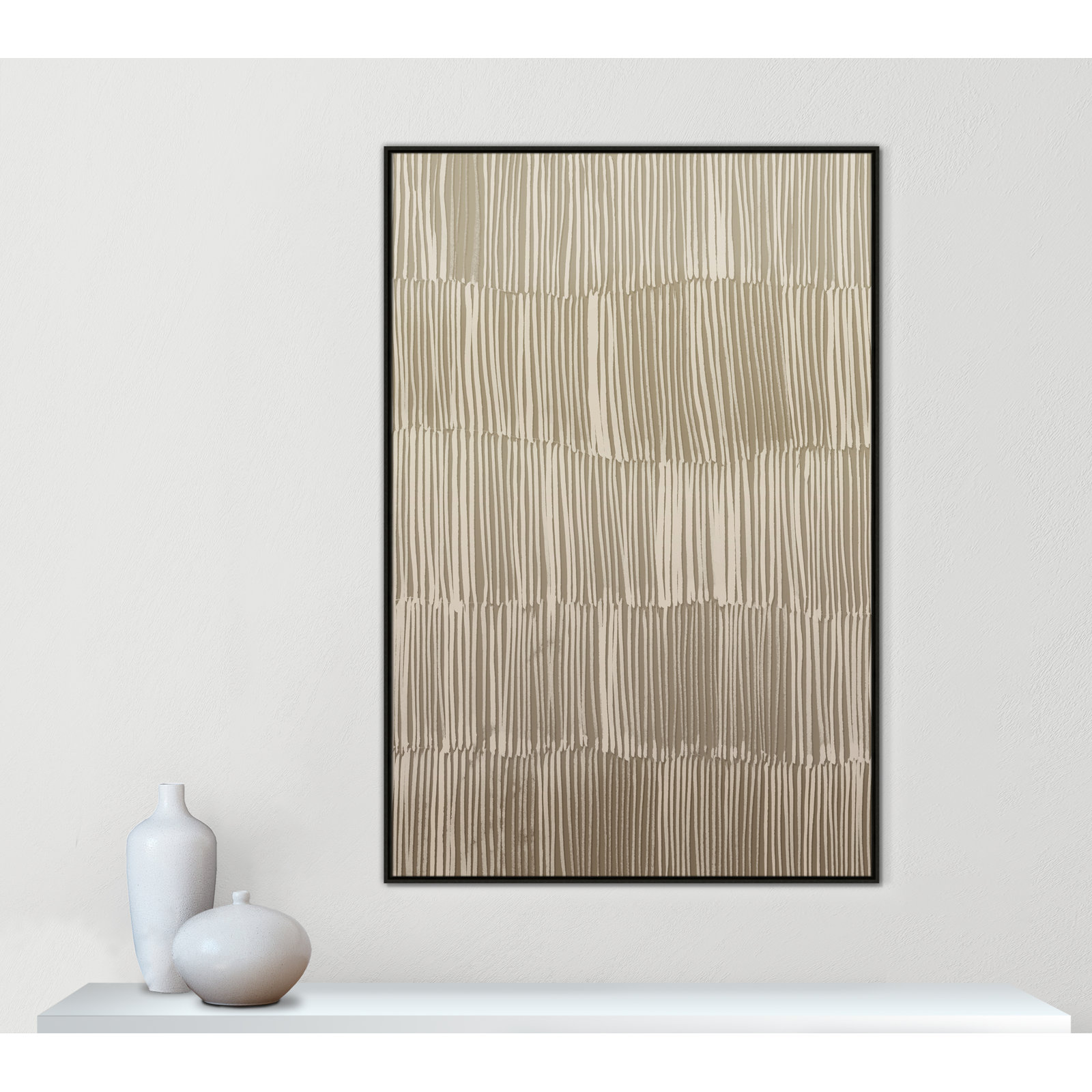 Linear Calm I Print by , 61.5" H x 41.5" W, Espresso Floater
