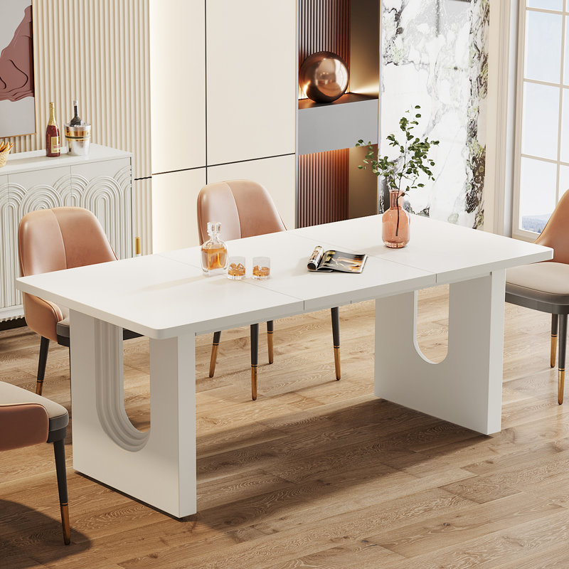 Table de salle à manger Faustine L 70,9 x l 31,5, Blanc