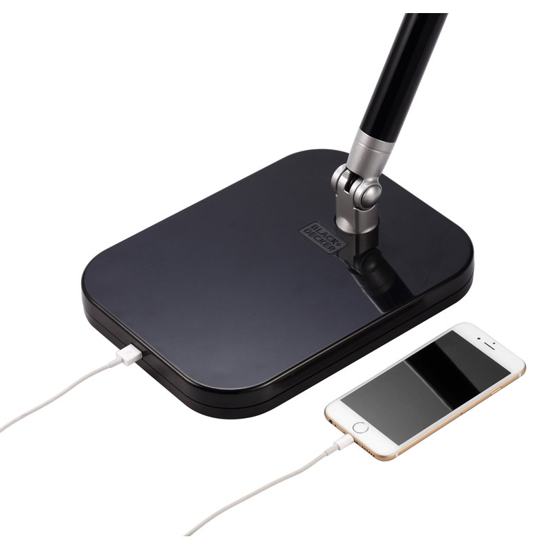 Adjustable Metal USB Table Lamp, Black