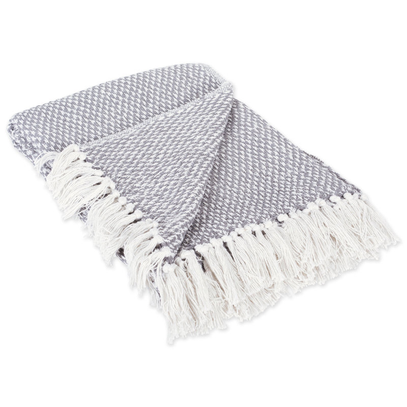 Jeté en coton , Gris