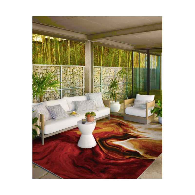 Tapis décoratif lavable à motif orange, Tapis de couloir 4 pi 11 po x 9 pi 10 po inclus