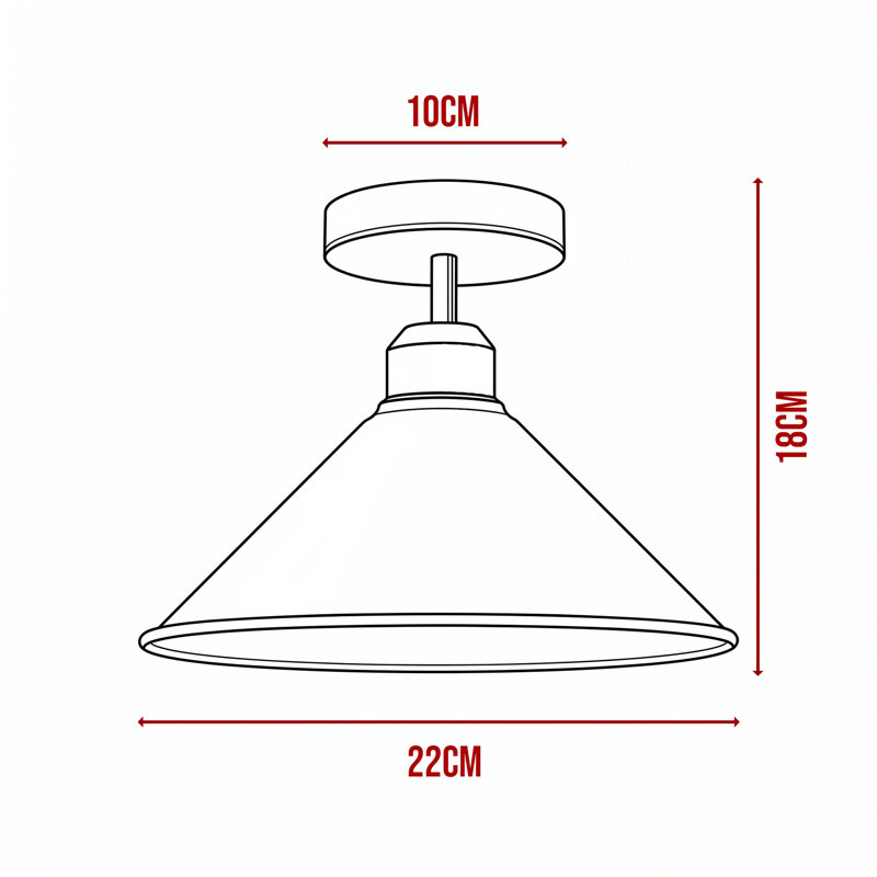 Bustos Semi Flush Mount, Red
