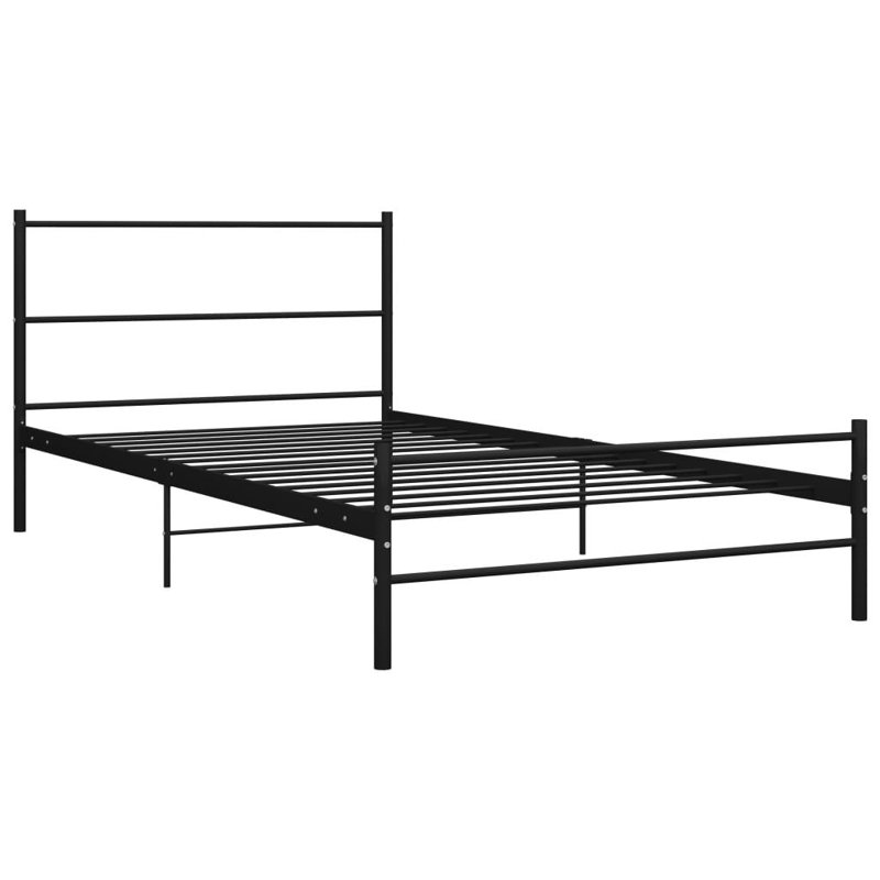 vidaXL Bed Frame Metal Tough Bed Frame Rectangular, 35.4 in x 78.7 in, Black