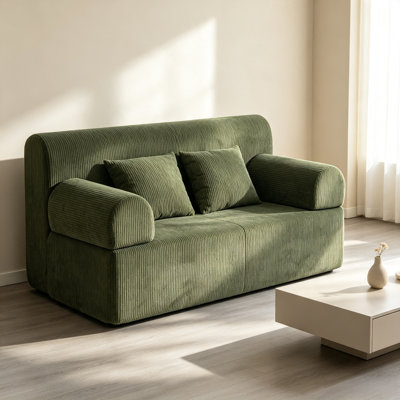 2-in-1 Corduroy Loveseat, Sleeper Sofa Bed
