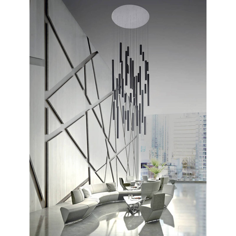Lodes A-Tube Suspension Lamp Line-V, 39.37'' H X 2.36'' W X 2.36'' D, Matte Black