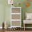 Shoe Storage Cabinets | 3-Door Freestanding Engineered Rattan Entryway Shoe Organizer | off-white | Particle Board-2086957844
