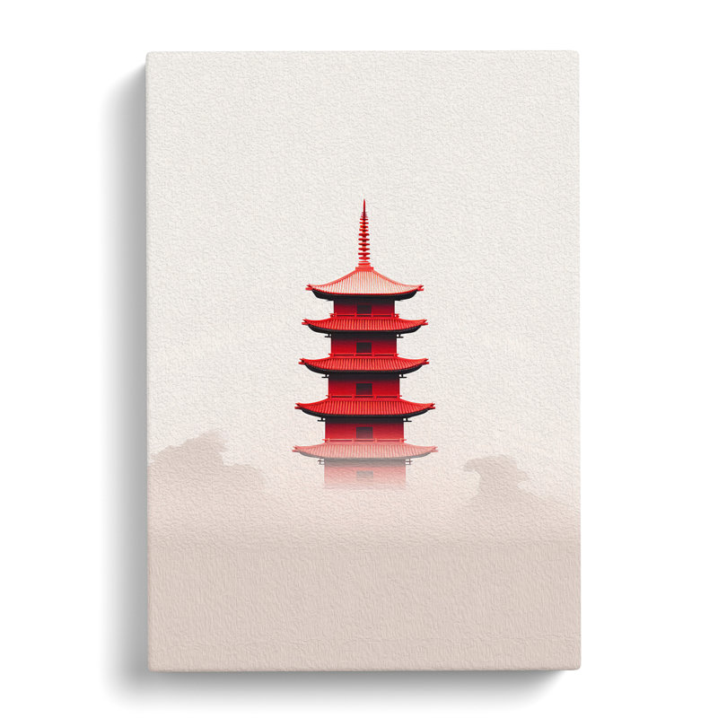 Pagoda Minimalism - Wrapped Canvas, 60cm H x 40cm W x 3cm D