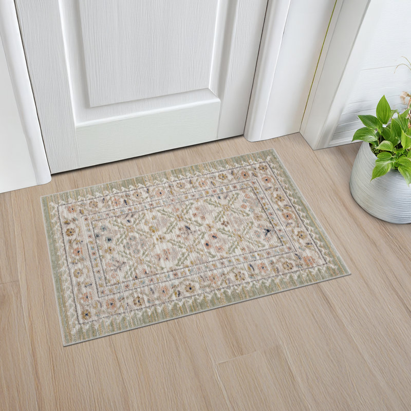 Tapis oriental brun en polyester Ellen, Rectangulaire 2 pi x 3 pi