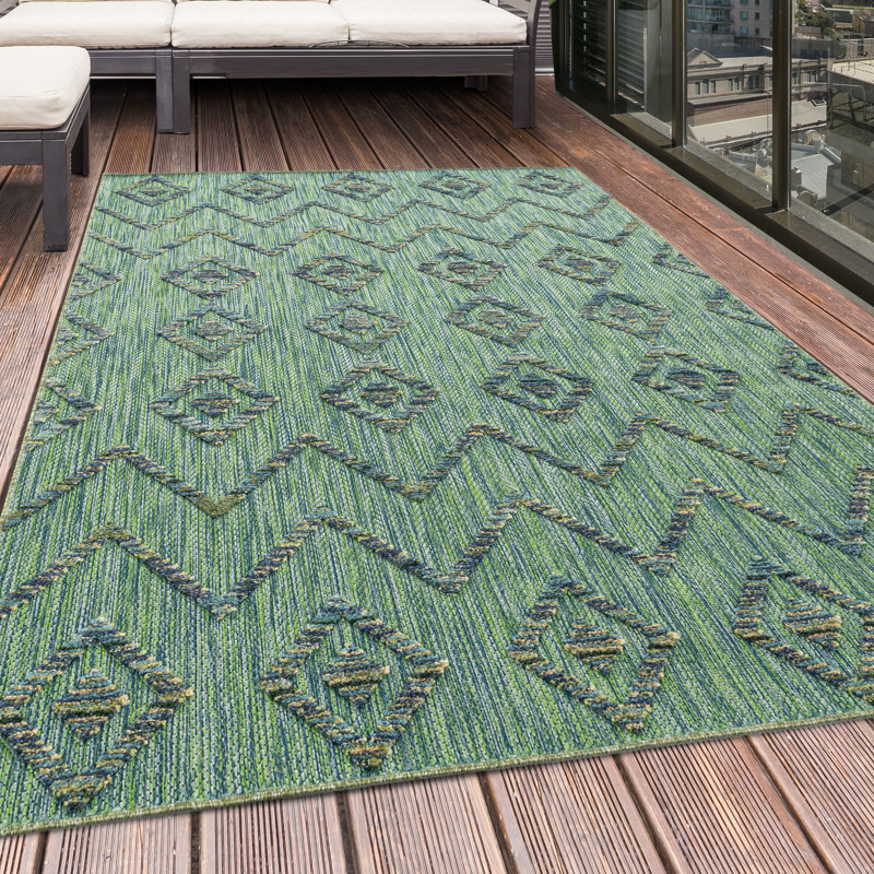 Reshawn Geometric Indoor / Outdoor Area Rug, Rectangle 200 x 290cm
