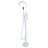 White Metal Freestanding Bathtub Faucet And Hand Shower. 46in Depth, 6.5in Width. Material, Corrosion . Full Coverage Spray For Excellent Stylish Bathroom Accessory With Shower In Metal. Manufacture,