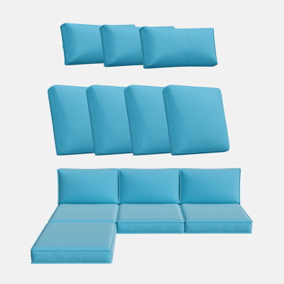 4" High-Density Fabric Outdoor Sectional Cushions (Set of 4)