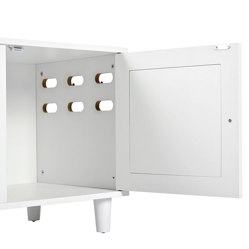 Armoire pour chat moderne en bois avec griffoir en sisal, litière pour chat avec rangement, table d'appoint