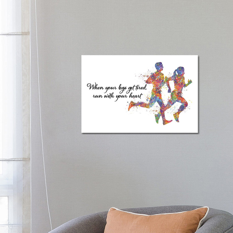 Runner Couple Quote by Genefy Art - Wrapped Canvas Print, 66.04 cm H x 45.72 cm W x 1.91 cm D