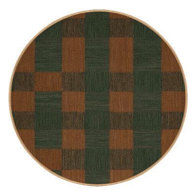 Machine Washable Checkered Brown Area Rug