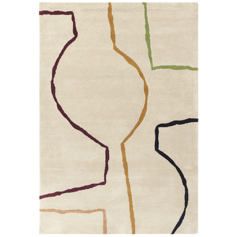 Gina Geometric Wool Hand Tufted Area Rug, Rectangle  120 x 170 cm