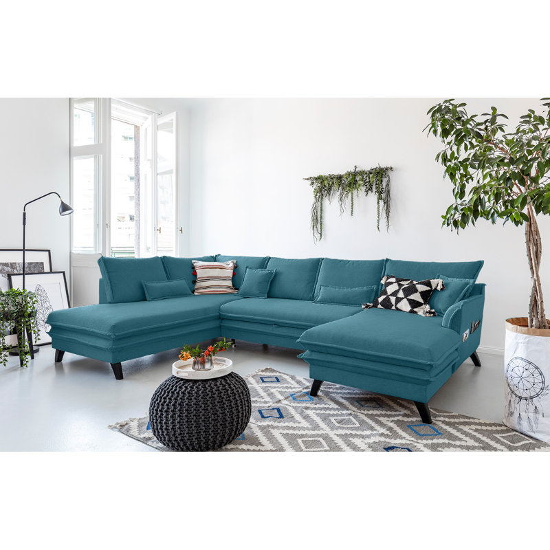 Charming Charlie Upholstered Corner Sofa, Left Hand Facing, Turquoise